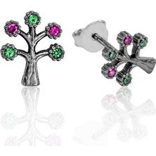 Harem Altın Ea1160111 Gümüş Hayat Ağacı Çivili Küpe