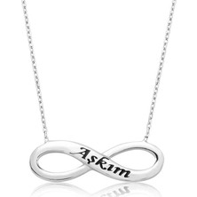 Harem Altın Gümüş Aşkım Yazılı Sonsuzluk Bayan Kolye