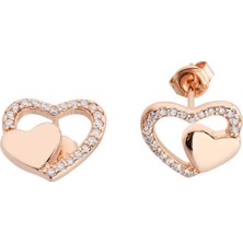 Harem Altın Gümüş Kalp Küpe - Gms551