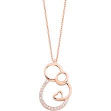 Harem Altın Kalpli Anne Bebek Gümüş Kolye - Gms1659