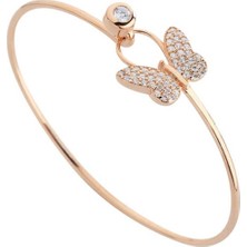 Harem Altın Kelebek Kelepçe Gümüş Bileklik - Gms747