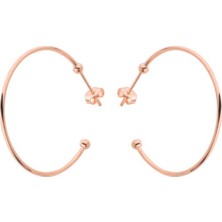 Harem Altın Orta Boy Yarım Halka Gümüş Küpe - Gms628