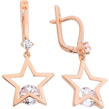 Harem Altın Sallantı Taşlı Yıldız Gümüş Küpe - Gms669