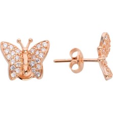 Harem Altın Taşlı Kelebek Gümüş Küpe - Gms689