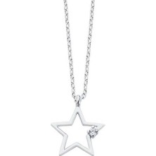 Harem Altın Yıldız Gümüş Tektaş Kolye - Gms1264