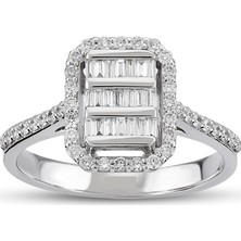 Harem Altın 0.42 Ct Baget Pırlanta Yüzük B4
