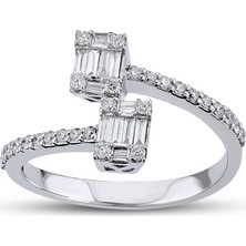 Harem Altın 0.34 Ct Baget Pırlanta Yüzük B9
