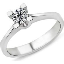 Harem Altın 0.50 Karat F Renk Hrd Sertifikalı Pırlanta Tektaş Yüzük Pr363