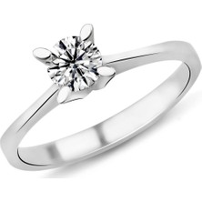 Harem Altın 0.41 Karat F Renk Hrd Sertifikalı Pırlanta Tektaş Yüzük Pr367