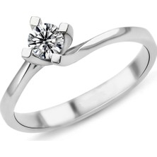 Harem Altın 0.38 Karat D Renk Hrd Sertifikalı Pırlanta Tektaş Yüzük Pr46