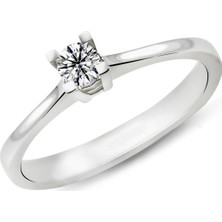 Harem Altın 0.13 Karat D Renk Tektaş Pırlanta Yüzük Pr502