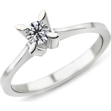 Harem Altın 0.16 Karat F Renk Pırlanta Tektaş Yüzük Pr64