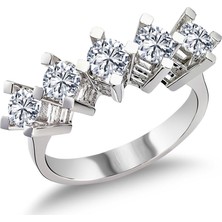 Harem Altın 14 Ayar Altın 0.75 Ct Pırlanta Beştaş Yüzük Rmy527