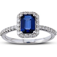 Harem Altın 1.28 Ct Pırlanta Safir Yüzük Rty1