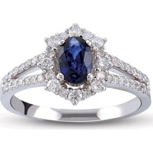 Harem Altın 1.02 Ct Pırlanta Safir Yüzük Rty23