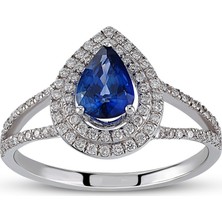 Harem Altın 1.21 Ct Pırlanta Safir Yüzük Rty33