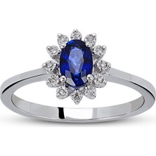 Harem Altın 0.52 Ct Pırlanta Safir Yüzük Rty7