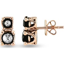 Harem Altın 0.15 Ct Elmas Zümrüt Küpe Ek26