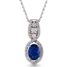 Harem Altın 1.15 Ct Pırlanta Safir Kolye Rtkl42