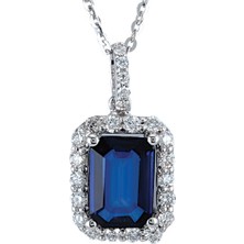 Harem Altın 1.21 Ct Pırlanta Safir Kolye Rtkl2