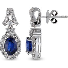 Harem Altın 2.29 Ct Pırlantalı Safir Küpe Rtk30