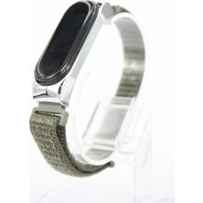 Case 4U Xiaomi Mi Band 4 - Mi Band 3 Kumaş Desenli Renkli Kayış Kordon Koyu Yeşil