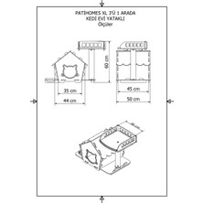 Pati Homes Pro 3'ü 1 Arada Kedi Evi Yataklı Gri