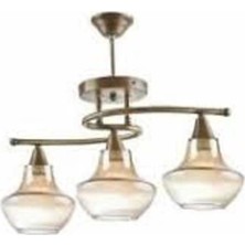 Riolight  Üçlü Eskitme Camlı Plofonyer Avize