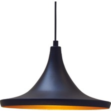Riolight modern,rustik,vintage mutfak,oda,cafe,oteller için siyah 1xe27 metal sarkıt avize çap:36cm