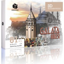 Pershang Galata Kulesi 63 Parça 3D Ahşap Puzzle