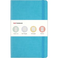 Matt Notebook Lastikli Defter Noktalı 13 x 21 cm Turkuaz