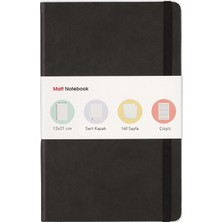 Matt Notebook Lastikli Defter Çizgili 13 x 21 cm Siyah