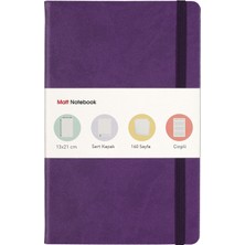 Matt Notebook Lastikli Defter Çizgili 13 x 21 cm Mor