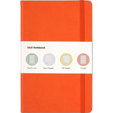 Matt Notebook Lastikli Defter Çizgili 13 x 21 cm Turuncu