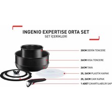 Tefal Titanium Ingenio Expertise Orta Set 8 Parça Siyah