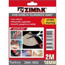 Zimak Akrilik Silikonize Çift Taraflı Band 2mx18mm