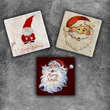 Oscar Stone Decor Yılbaşı Doğaltaş Magnet - 3'lü Set