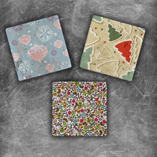 Oscar Stone Decor Yılbaşı Doğaltaş Magnet - 3'lü Set