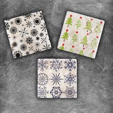 Oscar Stone Decor Yılbaşı Doğaltaş Magnet - 3'lü Set