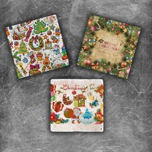 Oscar Stone Decor Yılbaşı Doğaltaş Magnet - 3'lü Set