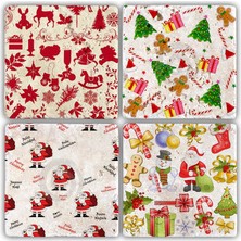 Oscar Stone Decor Bardak Altlığı Yılbaşı 4'lü Set