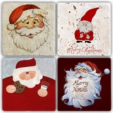 Oscar Stone Decor Bardak Altlığı Yılbaşı 4'lü Set