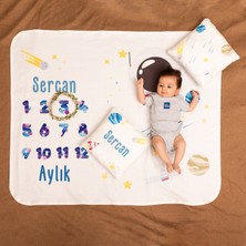 Hediye Sepeti Hediyesepeti Minik Astronot Tasarımlı Bebek Fotoğraf Çekim Battaniye Seti
