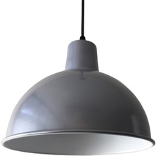 Riolight retro,vintage mutfak,oda,cafe,oteller için gri 1xe27 metal sarkıt avize