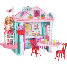 Barbie Chelsea'nin İki Katlı Evi Bebek ve Mutfak Oyun Seti DWJ50