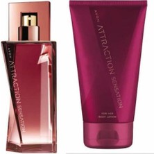 Avon Attraction Sensation Kadın Parfüm Edp 50 Ml.+ Losyon 2 Li Set