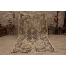 Sempati Halı Bej El Dokuma Halı Naturel Eskitme Vintage Halı 2430