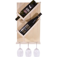 Woodensa Masif Ahşap Şaraplık Içki Kadeh Rafı