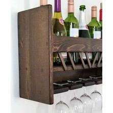 Woodensa Masif Ahşap Şaraplık Içki Kadeh Rafı