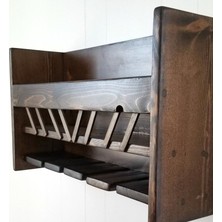 Woodensa Masif Ahşap Şaraplık Içki Kadeh Rafı